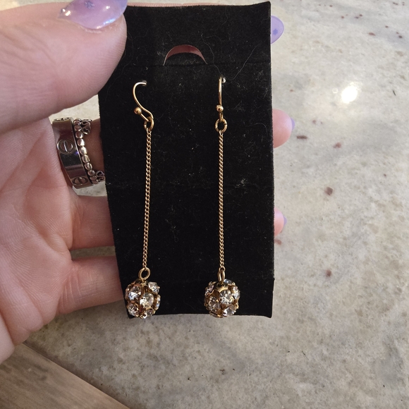 Jewelry - Gold Crystal Drop Earrings